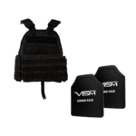 Body Armor Bundle: VISM Plate Carrier Vest, Size: Medium-2XL – Black + VISM Level IIIA Ballistic Soft Panel 10″X12″ Bullet Proof Up To .44 Mag, 2-Pack