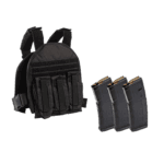 Body Armor Bundle: Guard Dog Body Armor ‘Terrier’ Plate Carrier – Black + Magpul PMAG 30 AR/M4 Gen M2 MOE 5.56x45mm NATO (No Window), 3 – Pack